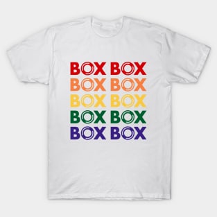 Box Box F1 Tyre Multi Colour Design T-Shirt